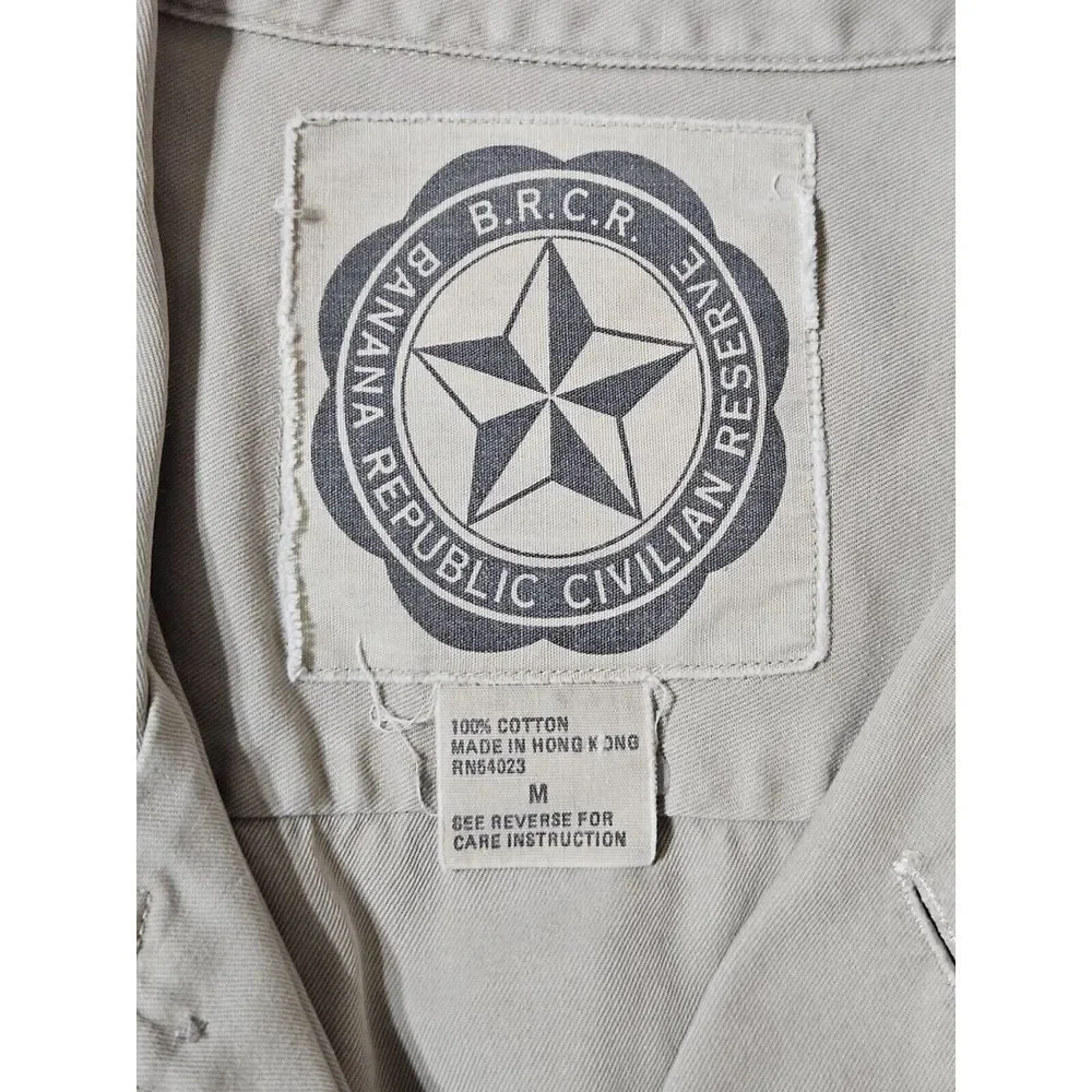 BANANA REPUBLIC CIVILIAN RESERVE Shirt (2) Button Short Sleeve‎ Cotton Men's M